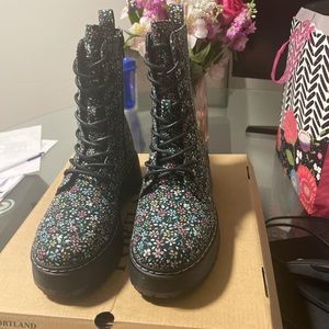 Women’s floral combat boots